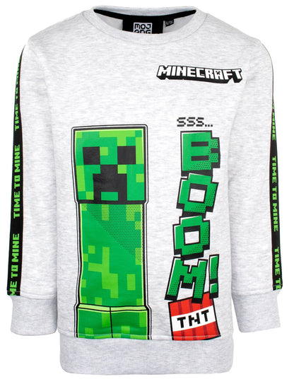 Minecraft vert Creeper Sweatshirt – gris