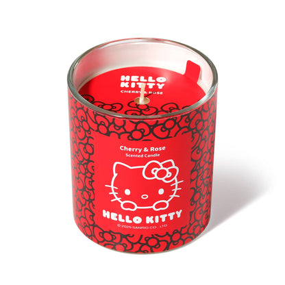 Red Candle with Original Hello Kitty Print, Cherry &amp; Rose Scent