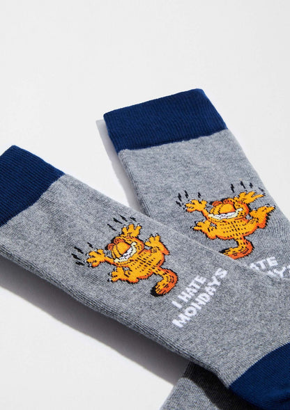 Chaussettes BeGarfield Hate Mondays Gris