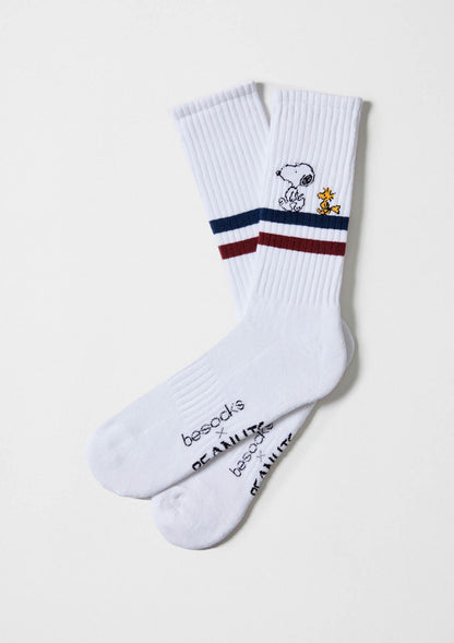 Chaussettes de sport BeSnoopy Stripes Blanc – Besocks