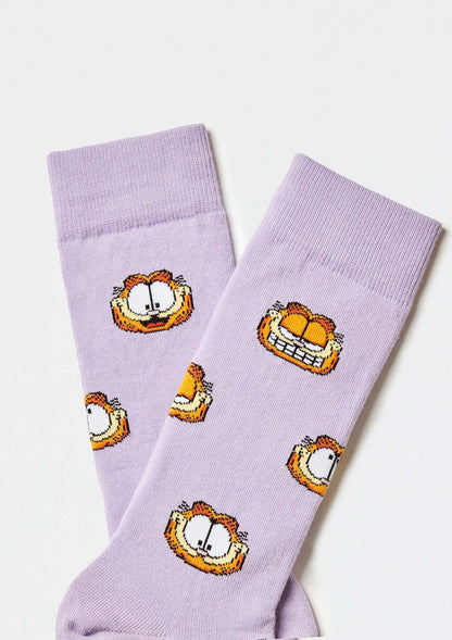 Chaussettes BeGarfield Faces Mauve