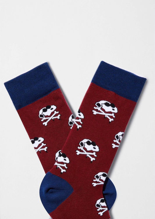 BeSnoopy Socken Totenkopf Bordeaux