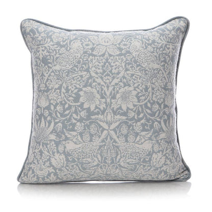 William Morris Cushion - Strawberry Thief Light Blue
