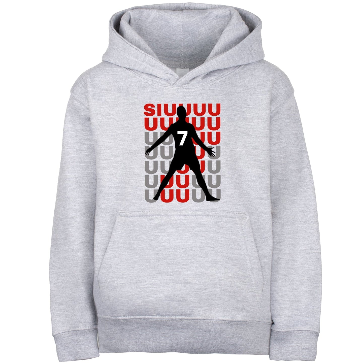 Sweat à capuche football – Fringoo gaming gris for Boys Cotton Rich Soft Hooded – Cristiano SIUUU gris