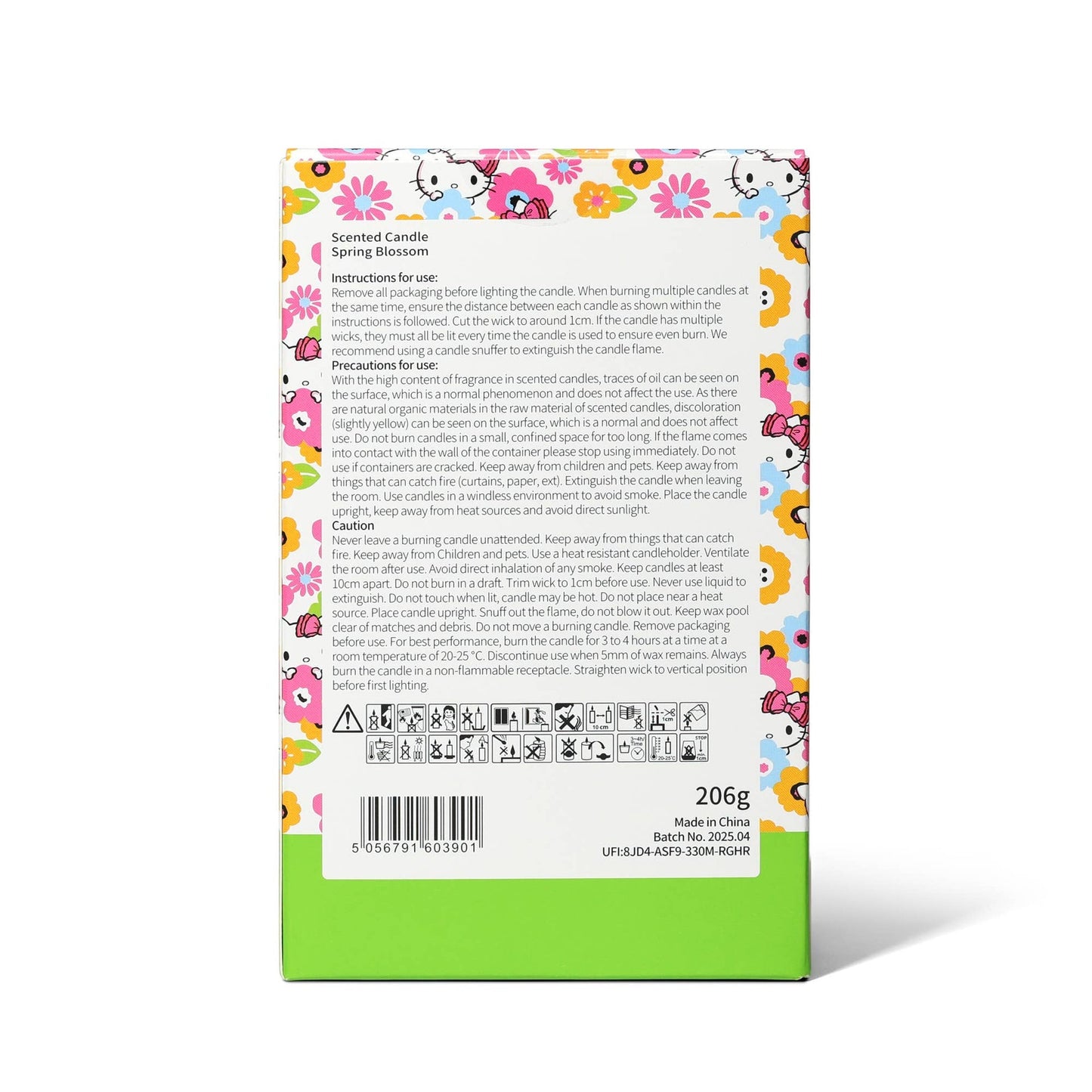 Bougie parfumée Hello Kitty Seasons, Fleur de Printemps, Couvercle 3D