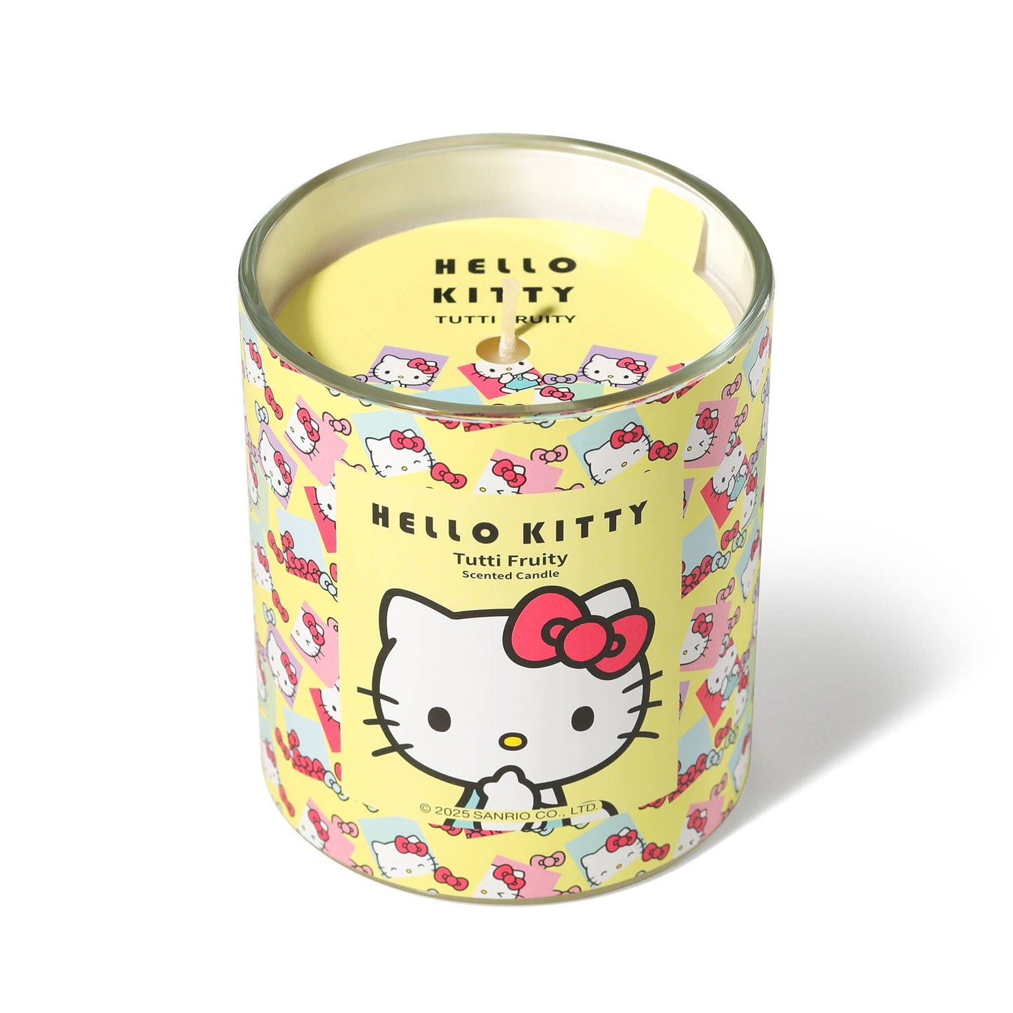 Hello Kitty Original Duftkerze, gelb, mit Tutti-Frutti-Duft