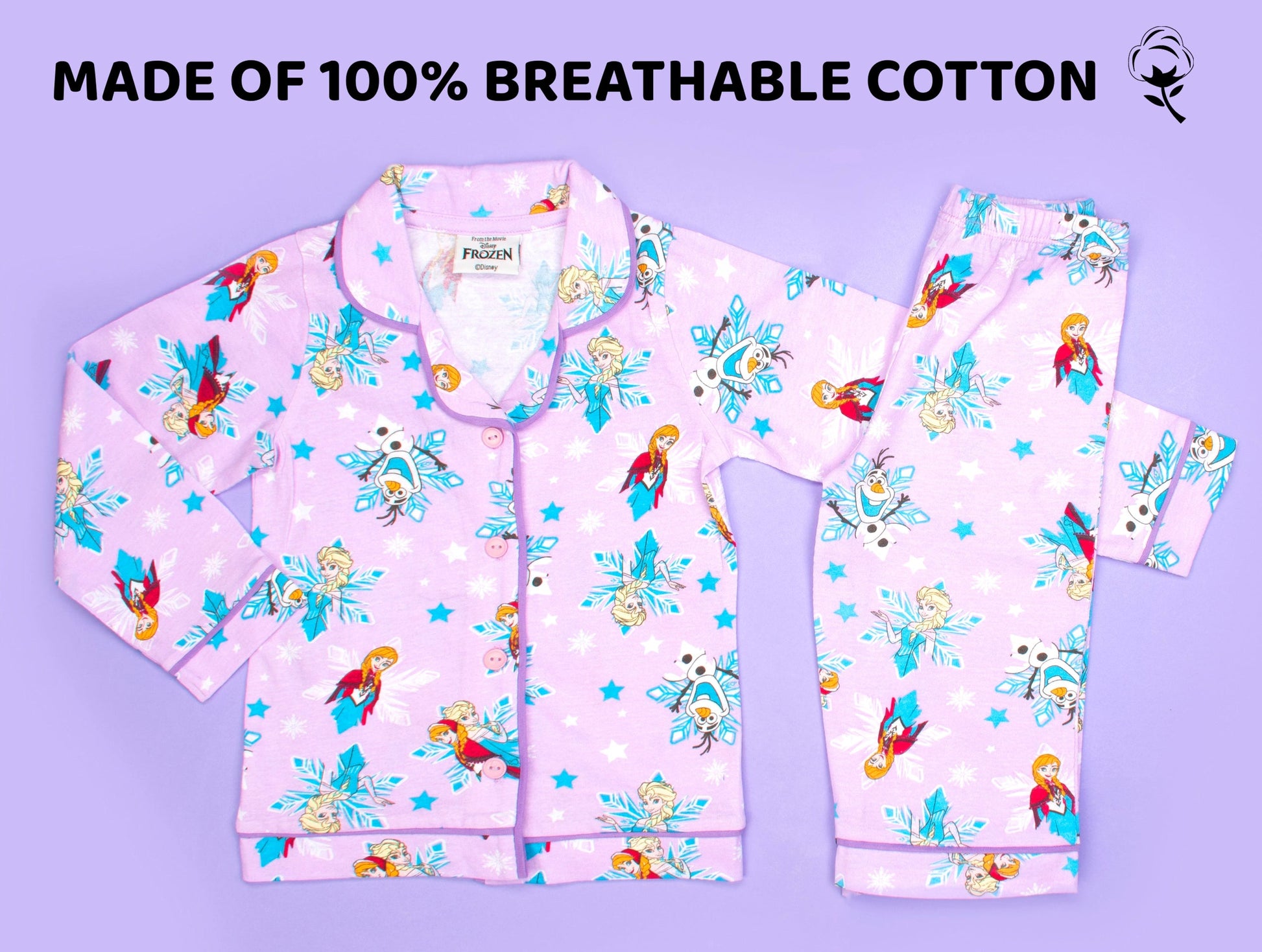 Pyjama enfant Disney Frozen à boutons – Fringoo