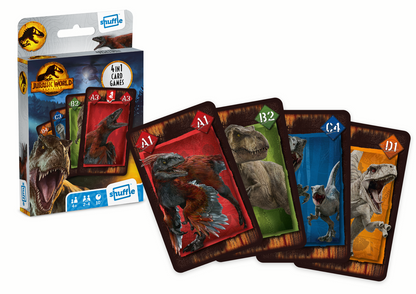 Shuffle Card Game - 4 in 1 - Jurassic World