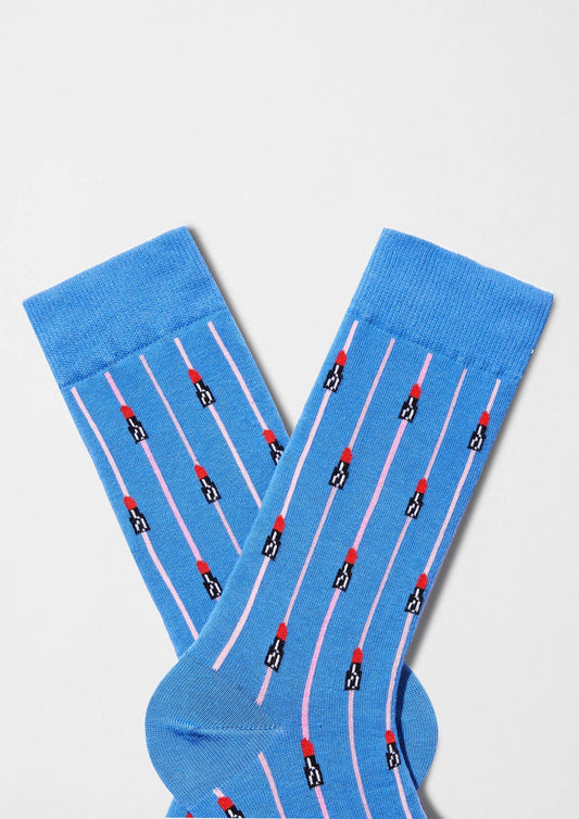 BeeEmilyInParis Socken, blauer Lippenstift