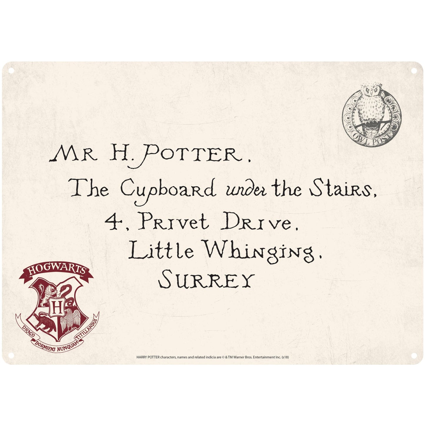 Plaque décorative en métal Harry Potter - lettres
