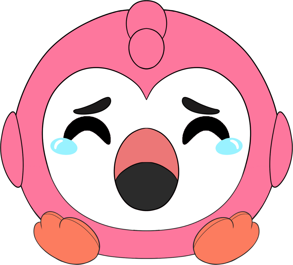 Sad Flamingo Stickie (6in)