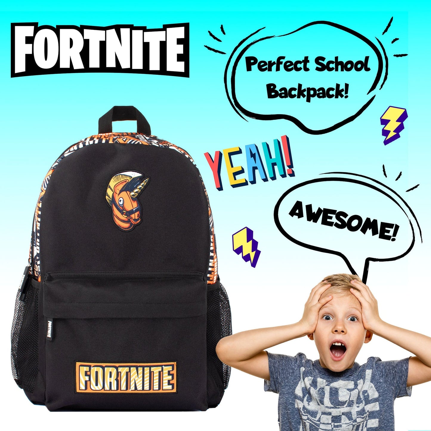 Sac à dos – Fortnite Orange for Boys | Fringoo