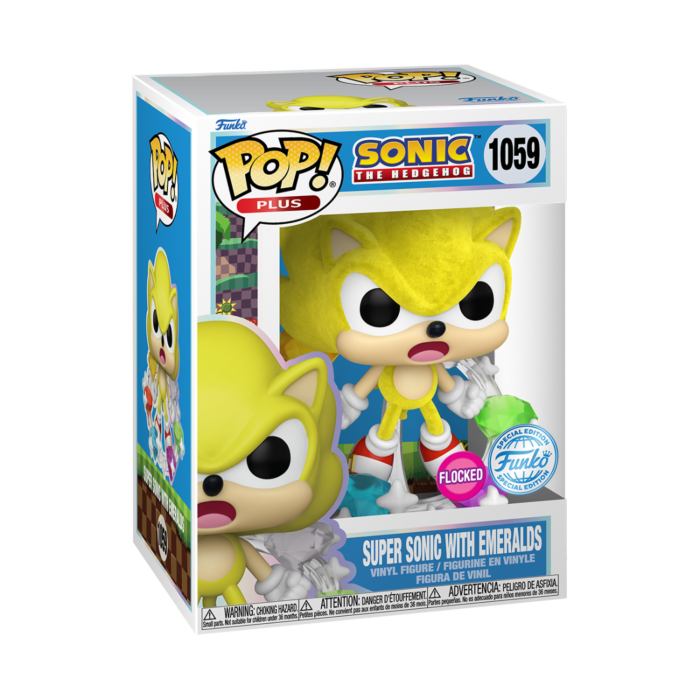 Pop! Plus Super Sonic with Emeralds (Flocked)