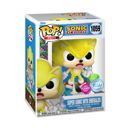 Pop! Plus Super Sonic with Emeralds (Flocked)