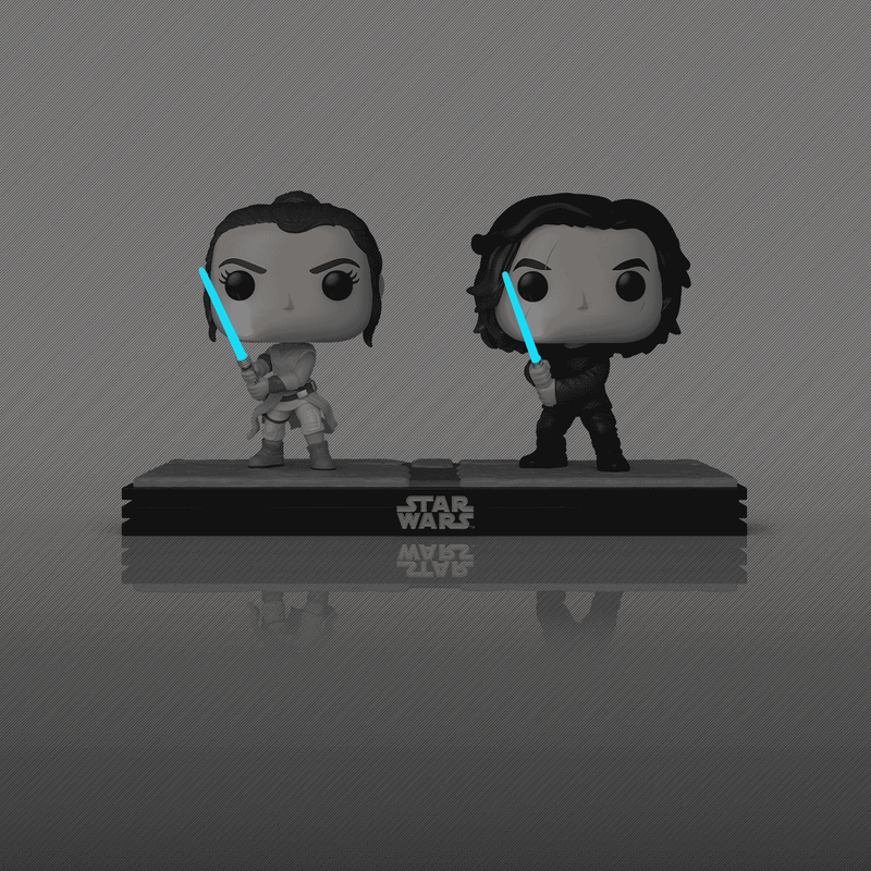 Pop! Moment Rey & Kylo Ren (Glow) #758 - effet phosphorescent officiel Funko