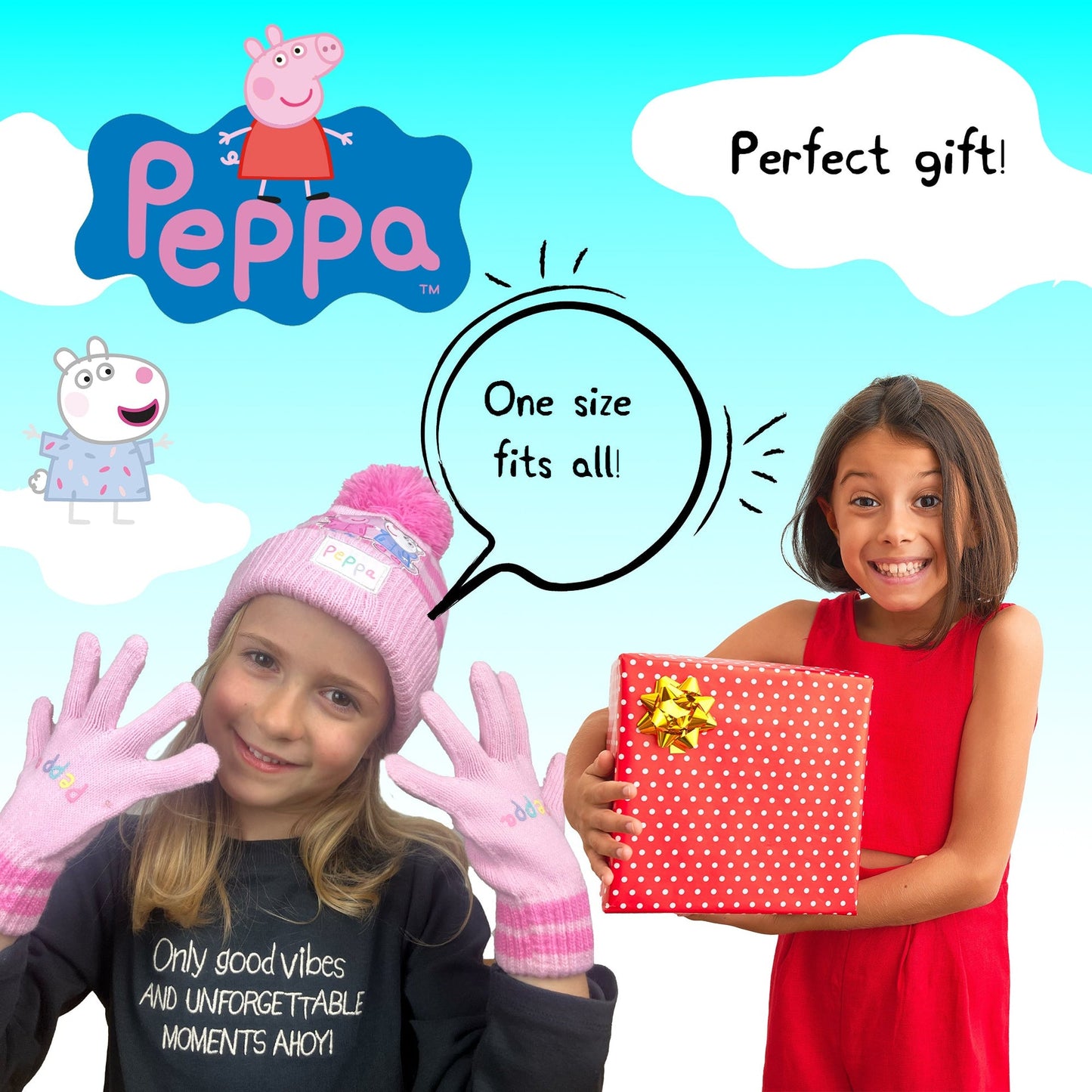 Ensemble bonnet et gants – Peppa Pig Children's Winter Set