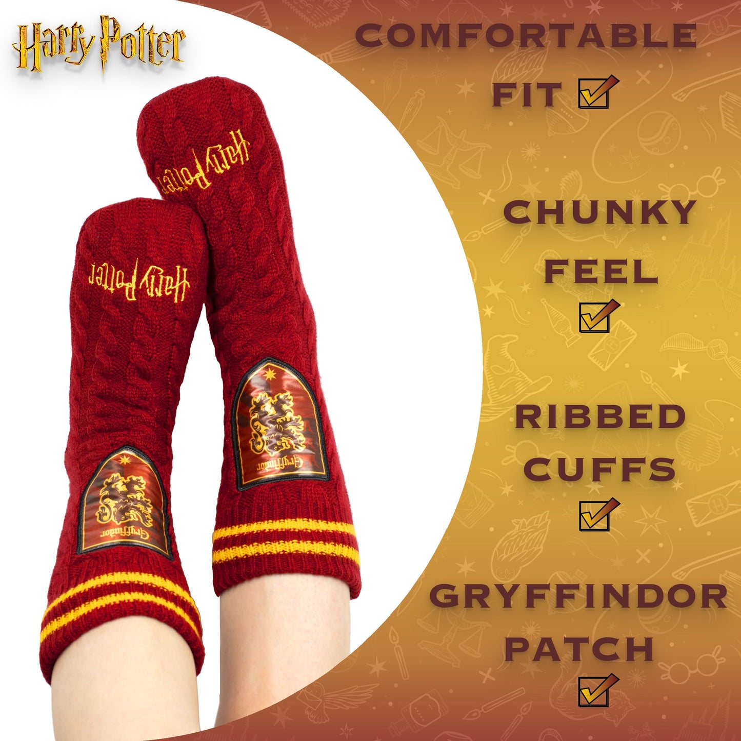 Harry Potter Slippery Chaussettes – rouge