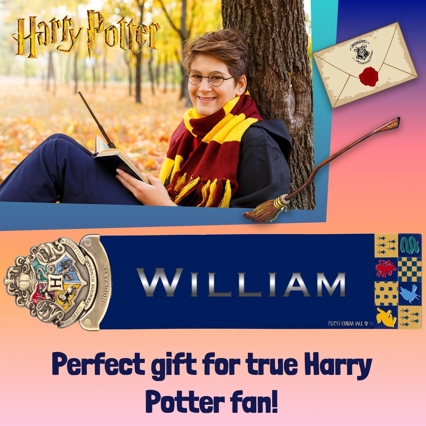 Marque-page Harry Potter – Crest Navy bleu