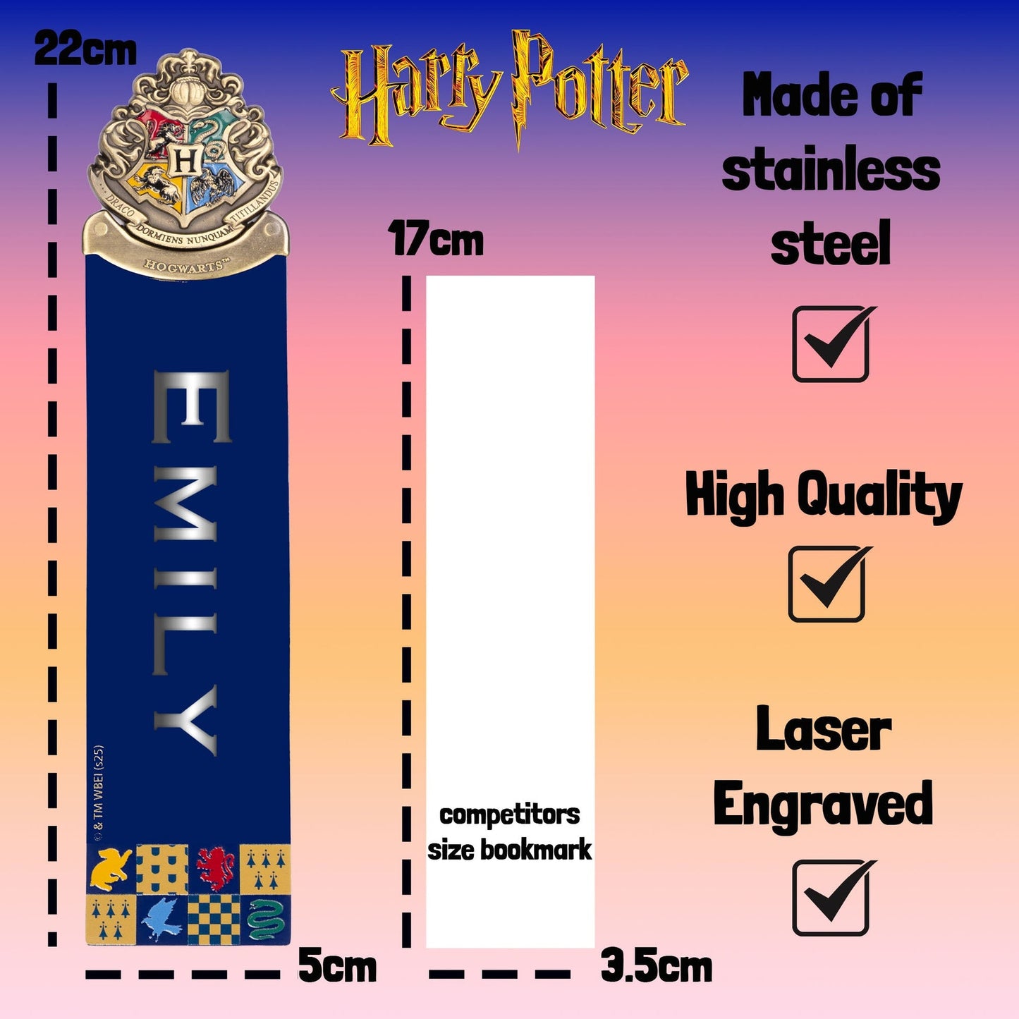 Marque-page Harry Potter – Crest Navy bleu