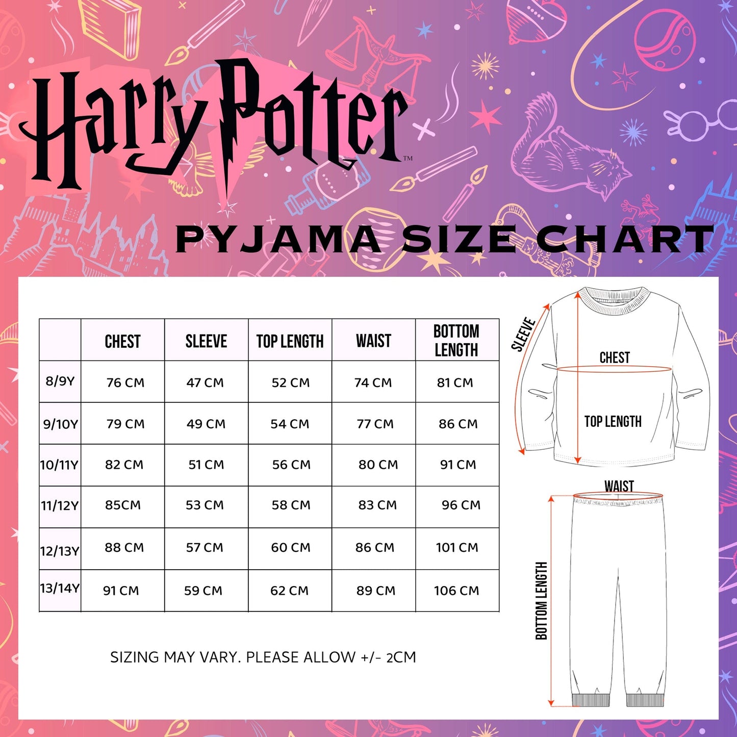 Harry Potter Pyjamas with Buttons – Navy bleu