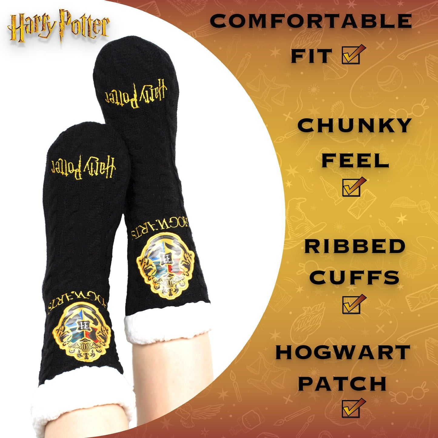 Harry Potter Slippery Chaussettes – noir