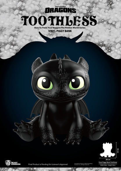 DRAGONS Krokmou Tirelire 34cm Beast Kingdom |Dragons tirelire Piggy Vinyl Toothless Funko