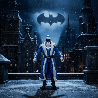 Batman Santa (blau) Goldetikett