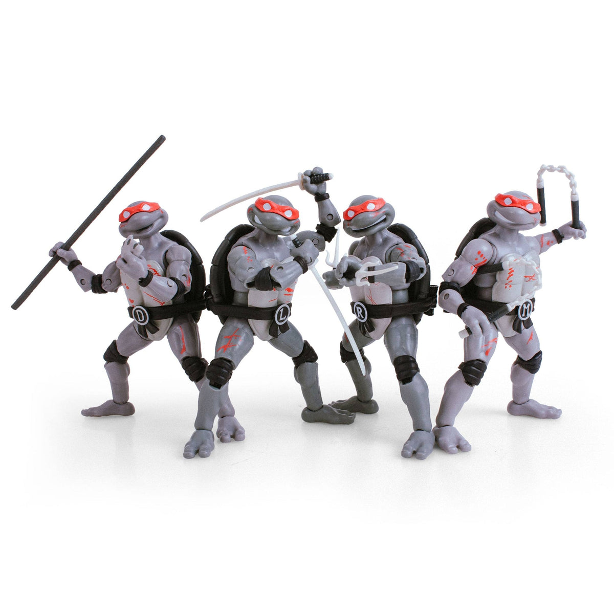 Coffret BST AXN Tortues Ninja Battle Damage - 4 Figurines 13 cm