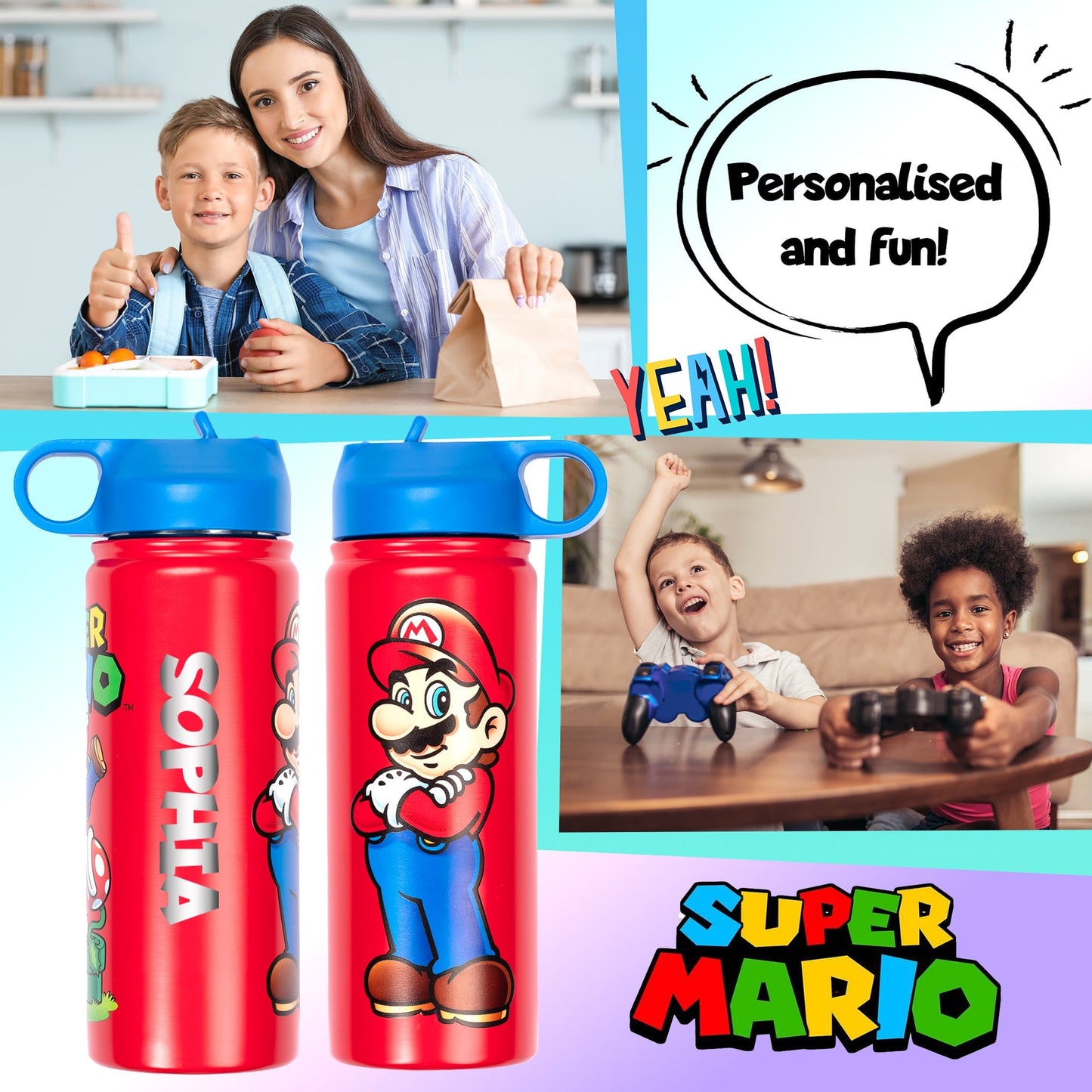 Gourde en acier inoxydable – Bottle – Mario Brothers