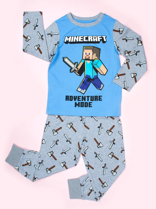Pyjama Minecraft – bleu & gris