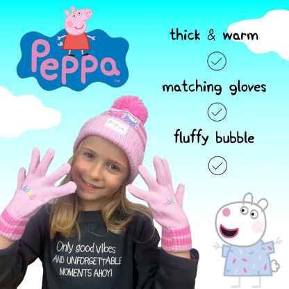Ensemble bonnet et gants – Peppa Pig Children's Winter Set