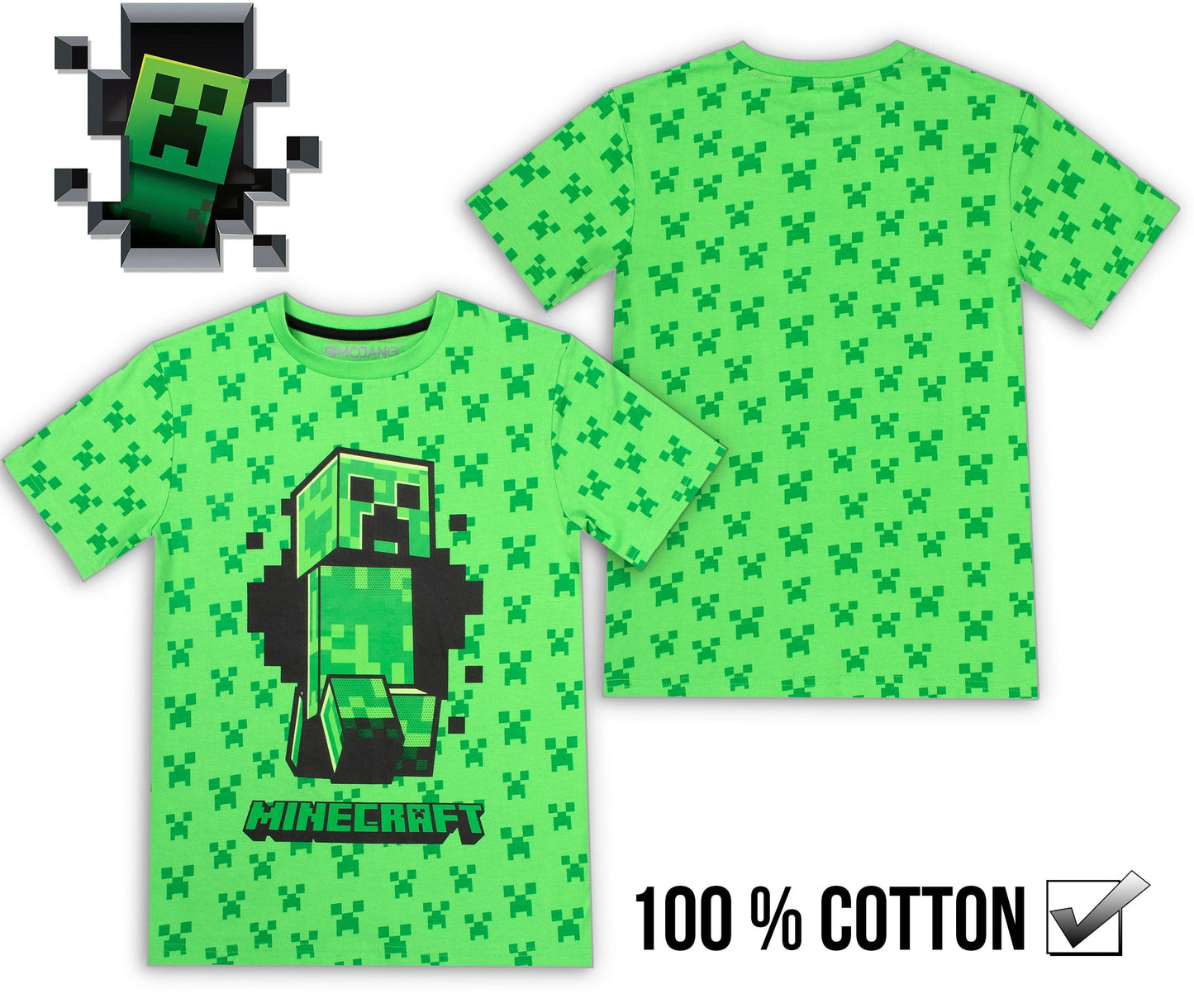 Minecraft Creeper T Shirt – vert
