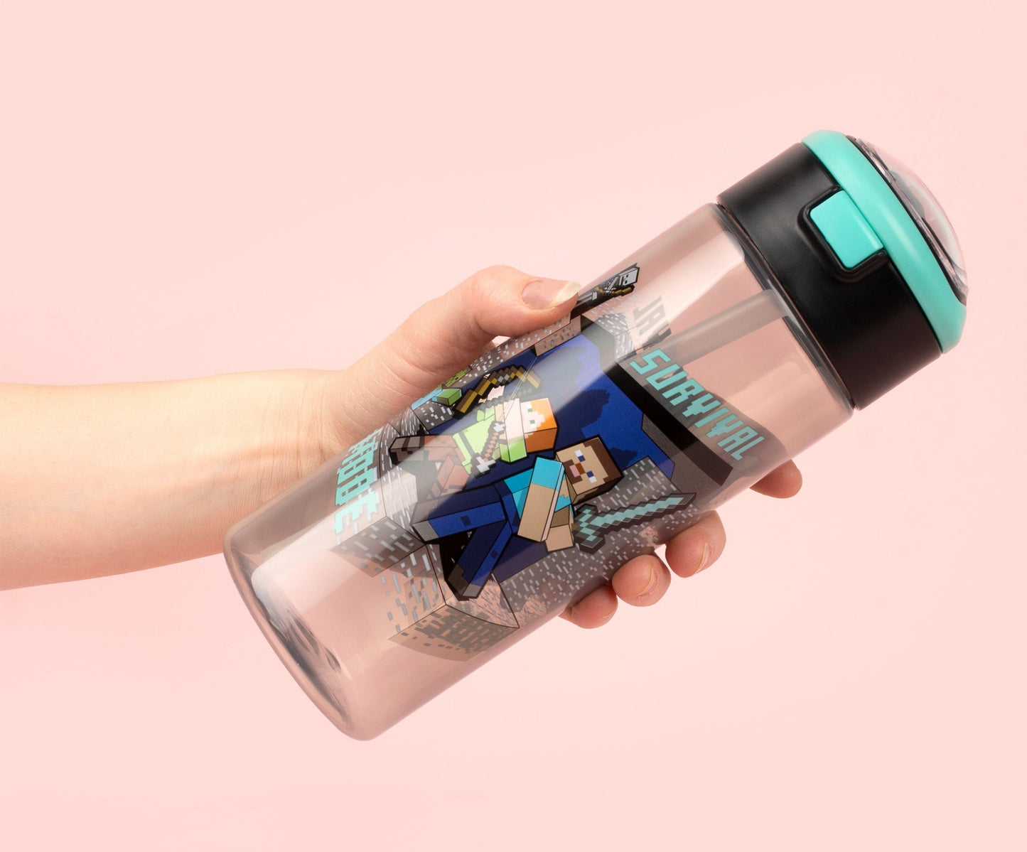 Minecraft Bottle avec paille 700ml – Steve & Alex