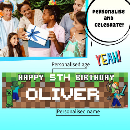Bannière d’anniversaire – Minecraft