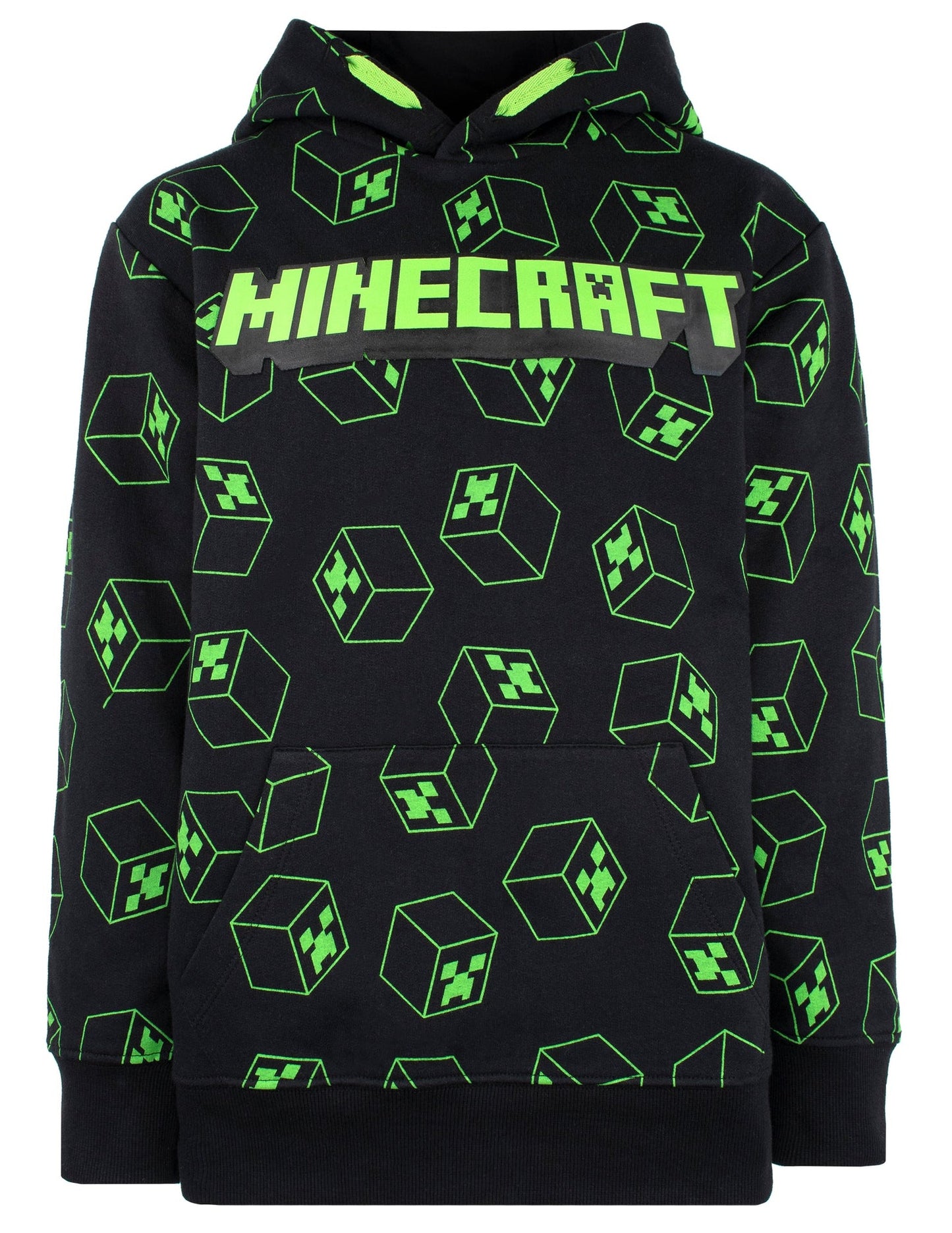 Minecraft Creeper Pattern Sweat à capuche – noir