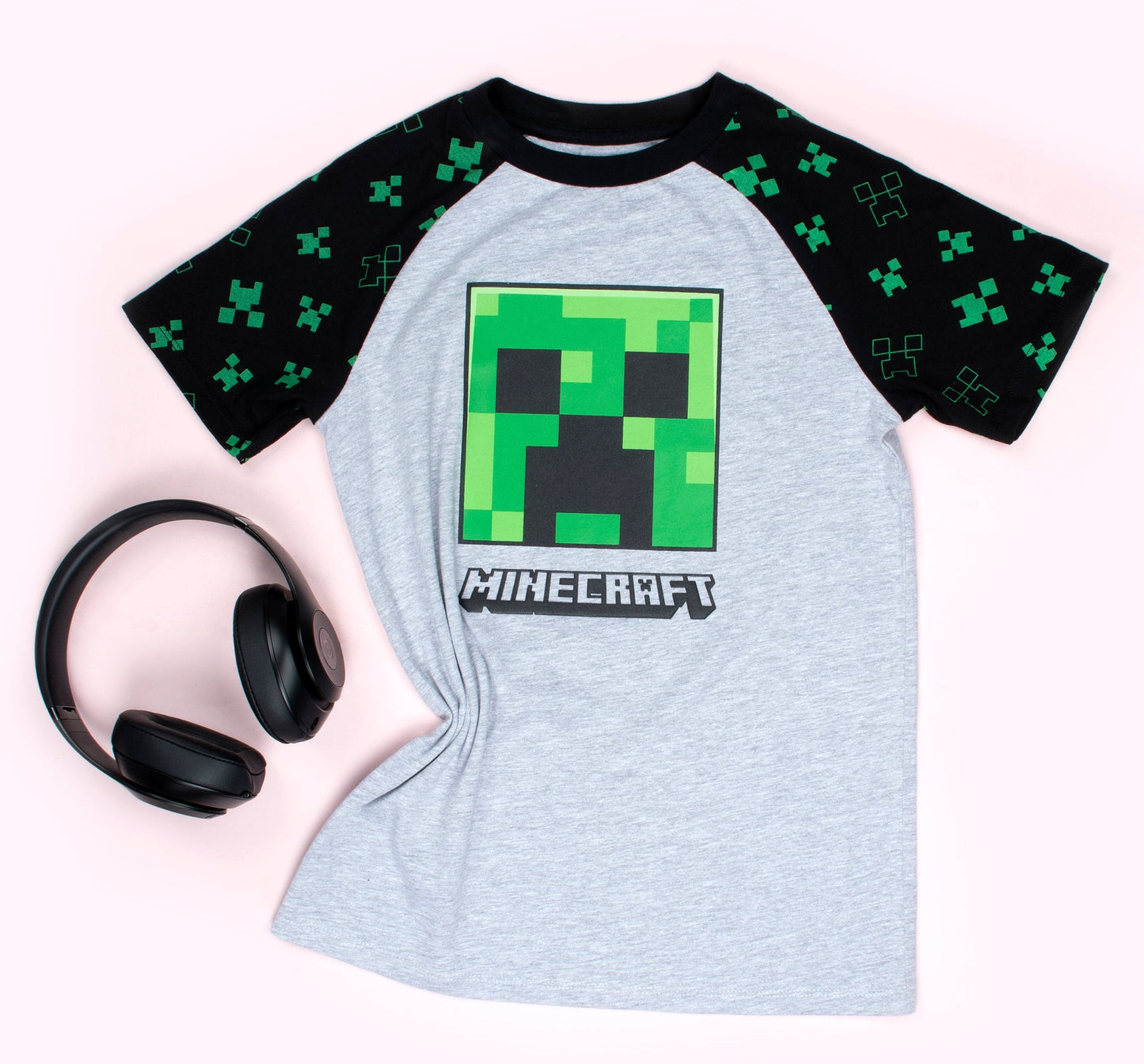Minecraft Creeper T Shirt – gris