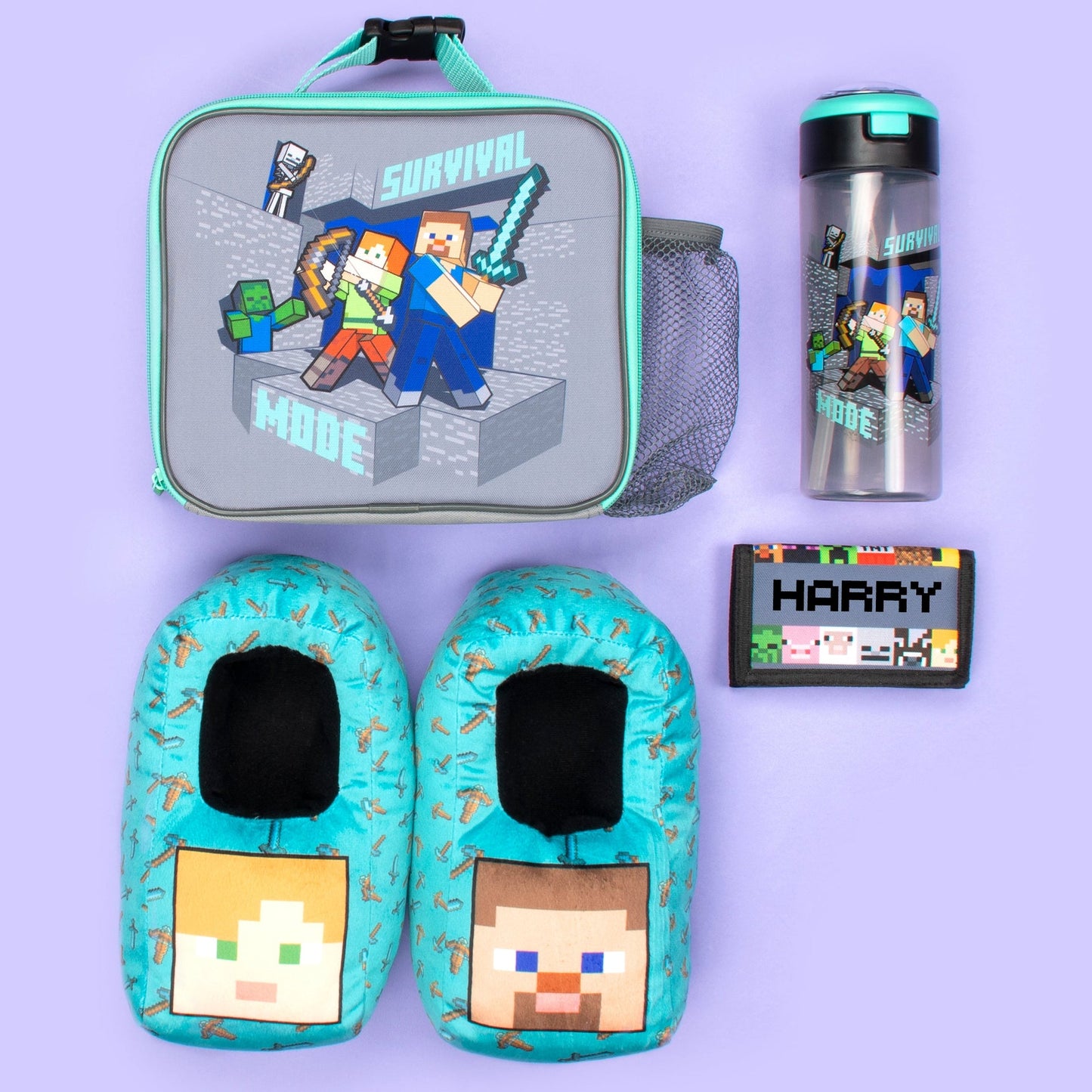 Minecraft Bottle avec paille 700ml – Steve & Alex