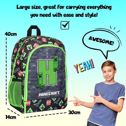 Sac à cordon avec bandoulière – Minecraft – Official Bag with Your Child's initial