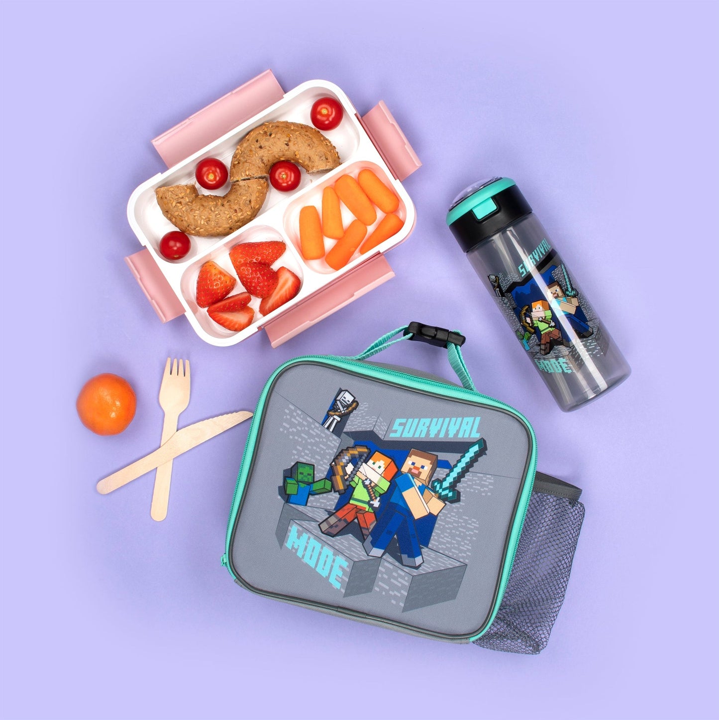 Minecraft Sac repas with Mesh Pocket – Steve & Alex
