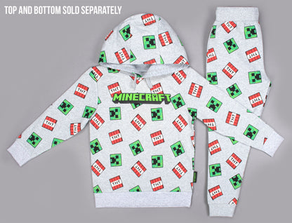 Minecraft Creeper Pattern Sweat à capuche – gris