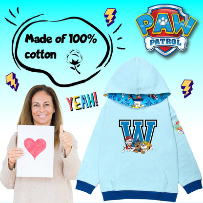 Sweat à capuche – Paw Patrol Initial for Boys-bleu