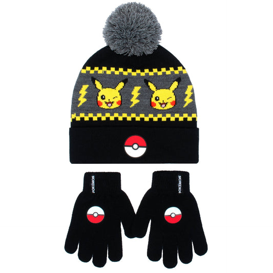 Hat and gloves set - Pikachu set