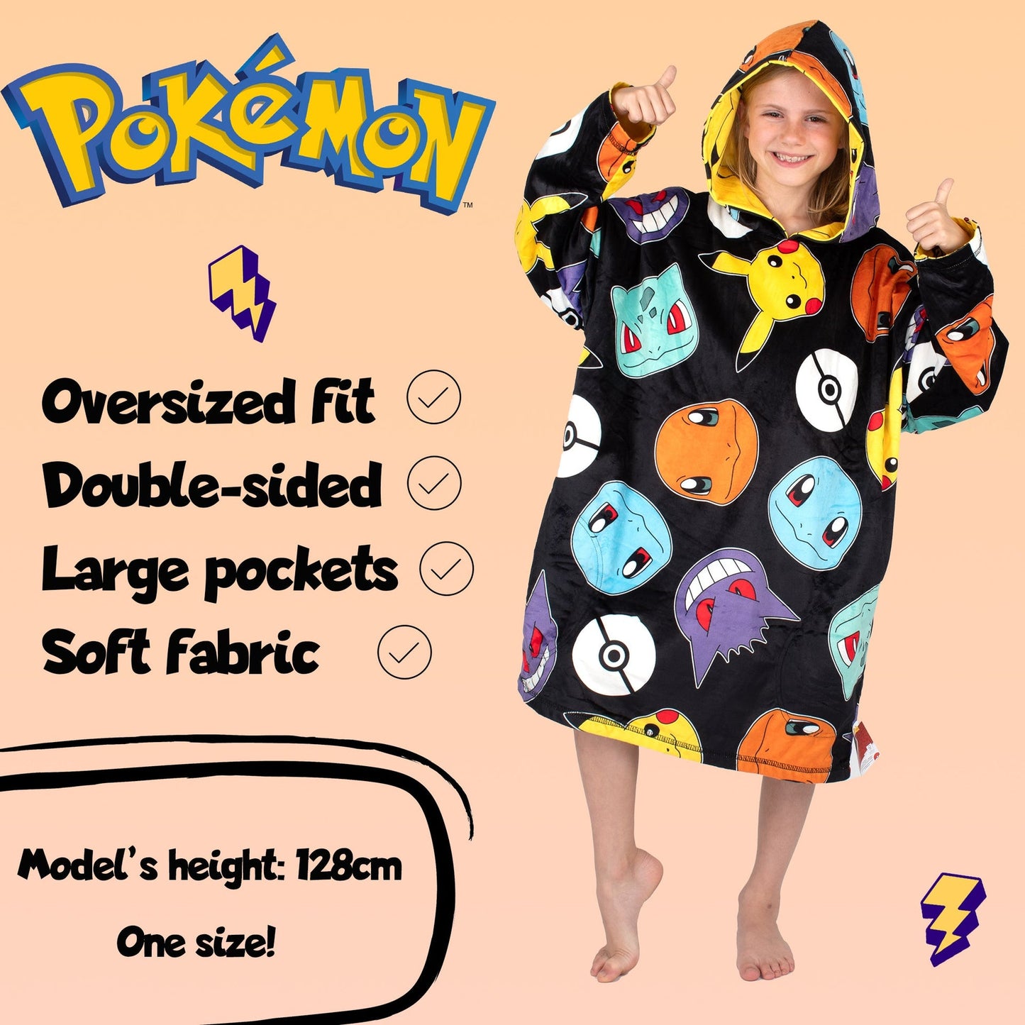 Sweat plaid oversize – Pokemon Oversized Blanket