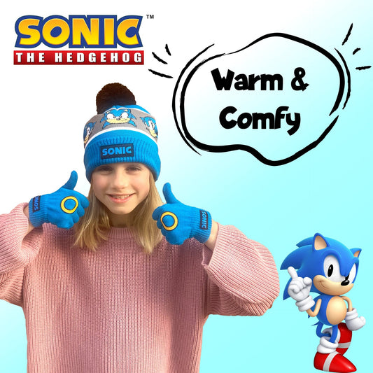 Sonic THE HEDGEHOG Winter Set for Boys – Beanie and Gloves