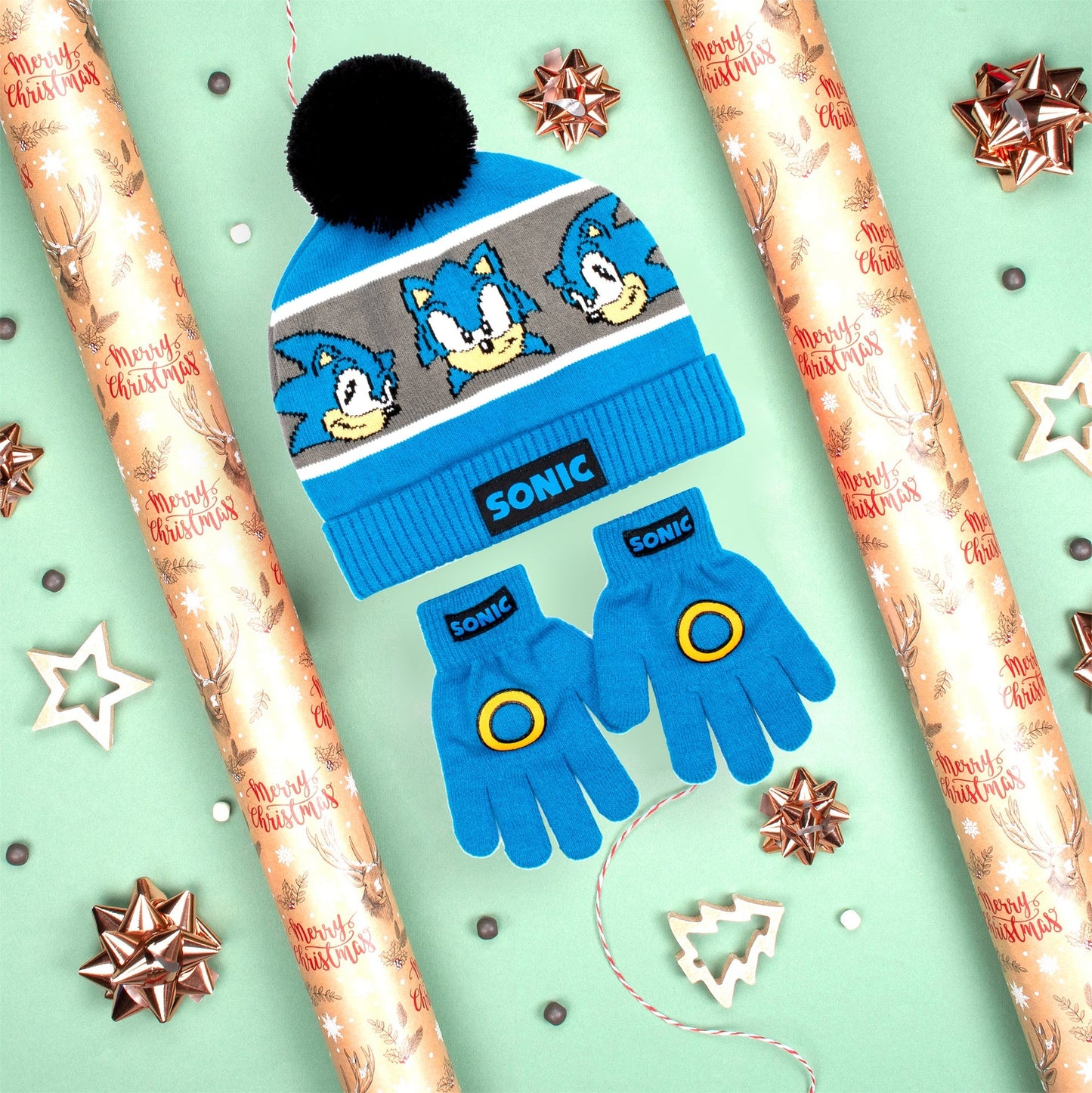 Ensemble bonnet et gants – Sonic THE HEDGEHOG Winter Set for Boys