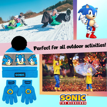 Ensemble bonnet et gants – Sonic THE HEDGEHOG Winter Set for Boys