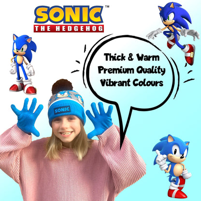 Ensemble bonnet et gants – Sonic THE HEDGEHOG Winter Set for Boys