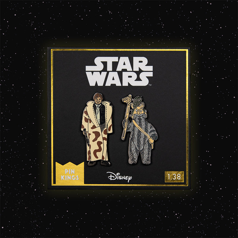 Anstecknadel-Set Star Wars 1.38 – Han Solo (im Trenchcoat) und Teebo