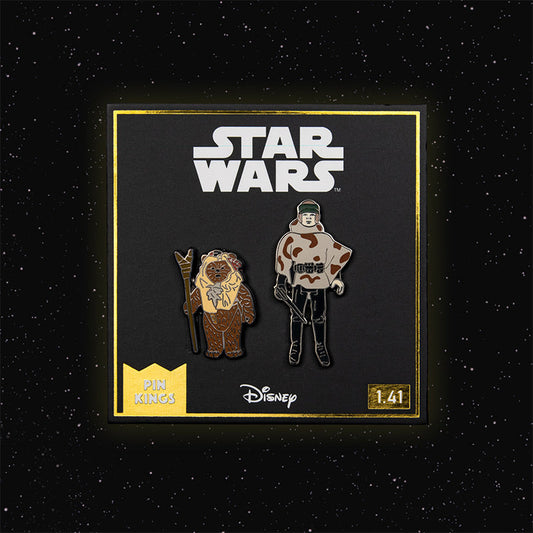 Star Wars Pin-Set 1.41 – Paploo und Luke Skywalker (im Kampfponcho)