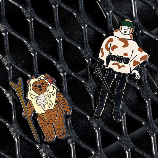 Star Wars Pin-Set 1.41 – Paploo und Luke Skywalker (im Kampfponcho)